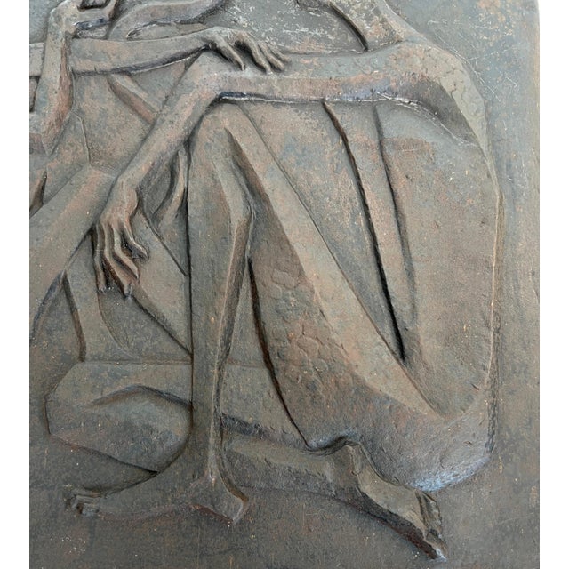 Modernist fireback depicting Adam and Eve, the apple and the serpent For Sale - Image 9 of 12