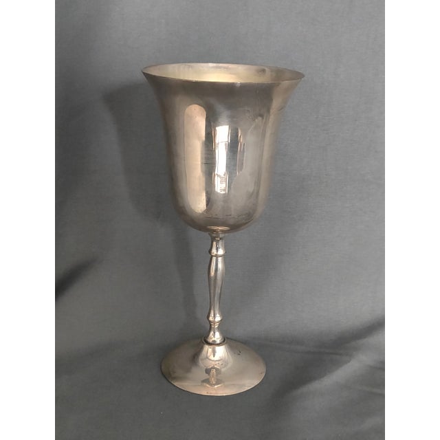 Mid 20th Century Vintage Silver-Plated Wine Goblet For Sale - Image 5 of 5
