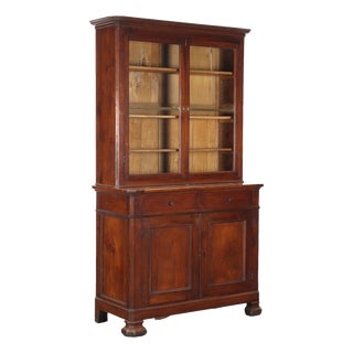 Antique Louis Philippe Bookcase in Walnut For Sale