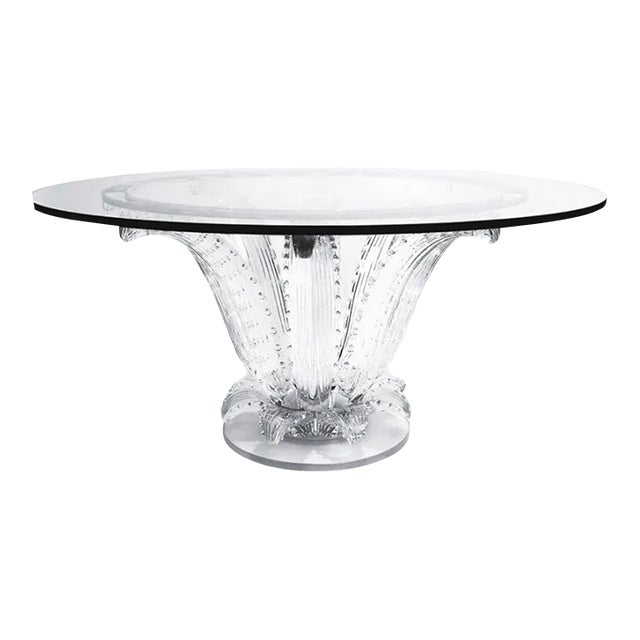 Lalique, Modern Cactus Center Table, Clear Crystal, 72" Glass, France, 1984 For Sale