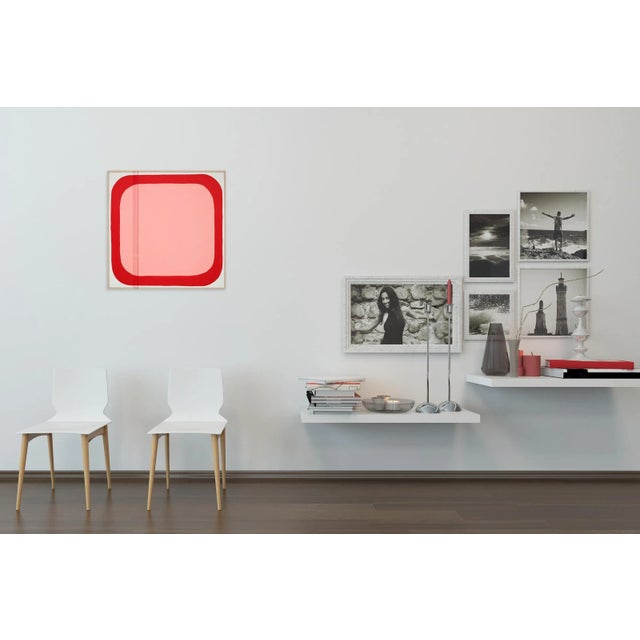 Acrylic, graphite and thread on canvas Edition: Unique, Unframed. The threaded lines suggest a physical barrier that...