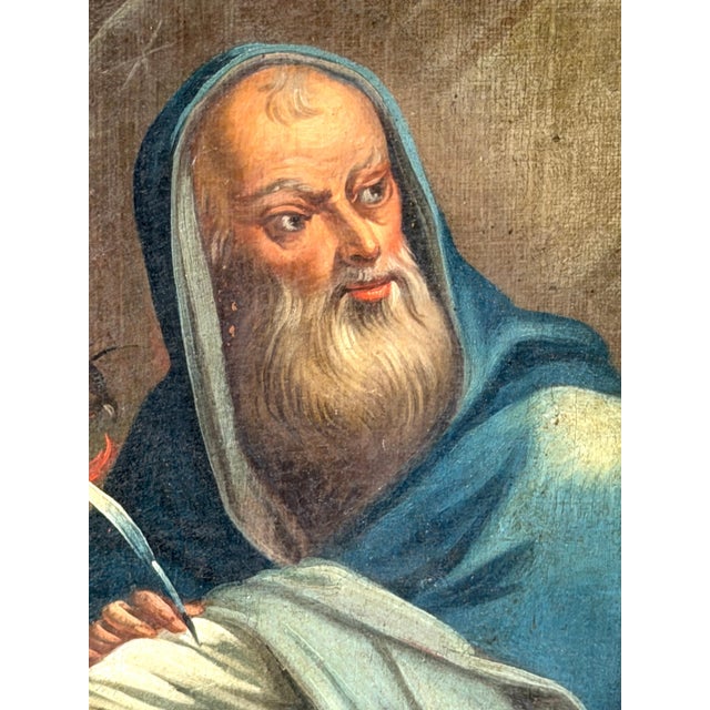 Italian Old Master Painting of Saint Mark the Evangelist with Lion, 1680–1750 For Sale - Image 12 of 16