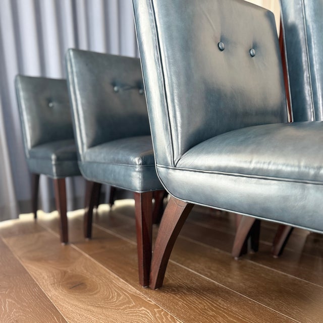 Set of 10 Gilbert Rohde Art Deco Chairs With Rose Tarlow Leather For Sale - Image 11 of 16