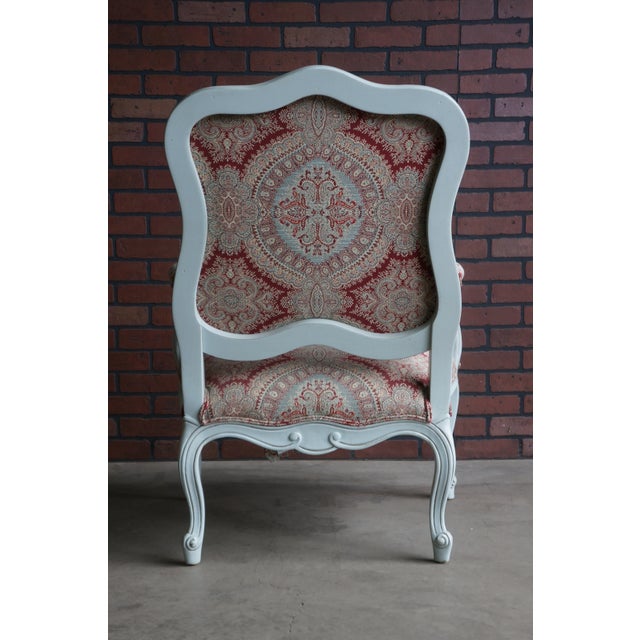 Robin's Egg Blue Ethan Allen Chantel Arm Chair For Sale - Image 8 of 9