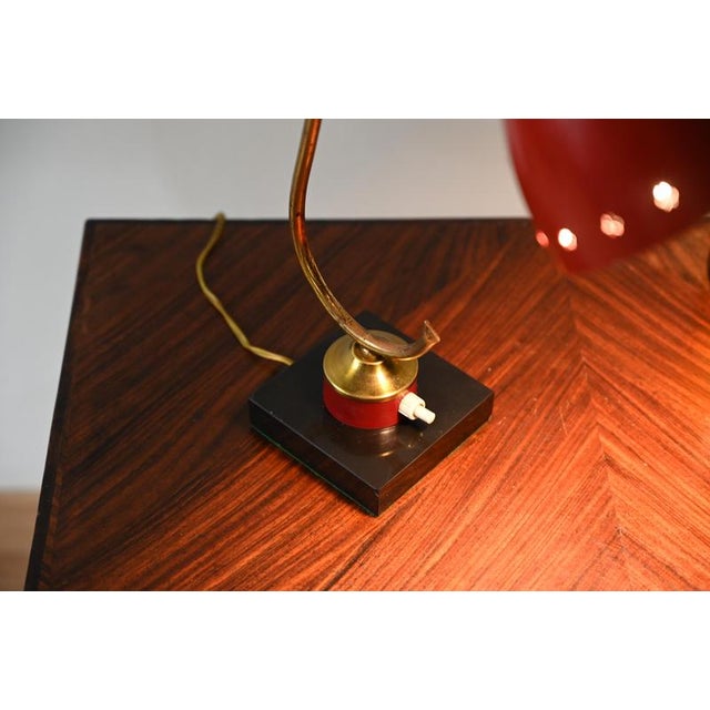 Red Adjustable Table Lamp in Brass and Red Metal from Stilnovo, Italy, 1950s For Sale - Image 8 of 15
