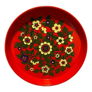 Vintage Elite Trays Psychedelic Tin Tray For Sale