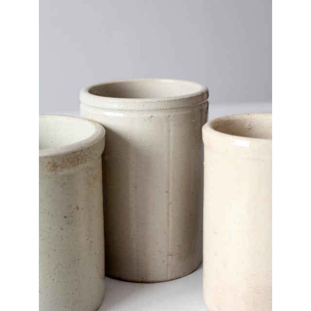 Antique Stoneware Kitchen Crocks Set of 3 For Sale - Image 6 of 17