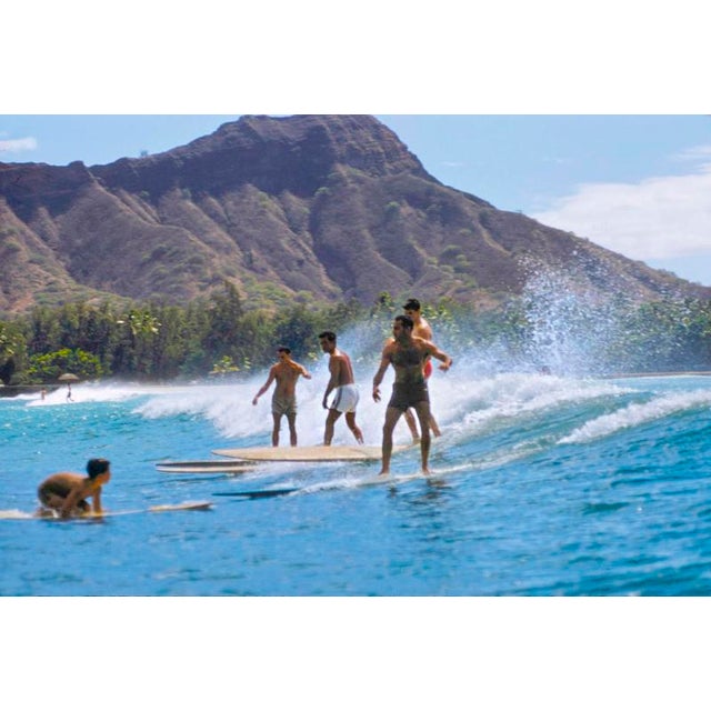 Hawaiian Scenes by Toni Frissell Surfers riding waves, Hawaii, 1957. (Photo by Toni Frissell) 12x16" inches / 30x40cm...