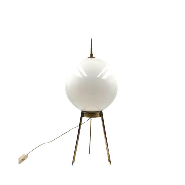 Mid-Century Tripod Brass Table Lamp, 1950s For Sale - Image 17 of 18