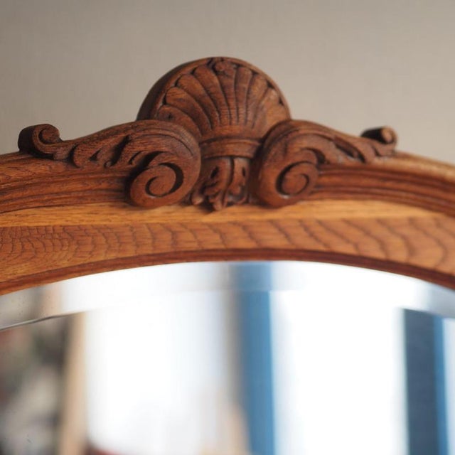 Wood Historicist Buffet with Mirrored Top and Marble Slab, 1920 For Sale - Image 7 of 16