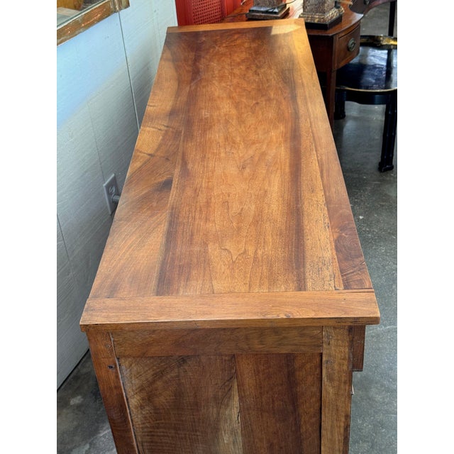 Early 20th Century French Walnut Enfilade With Three Drawers Over Three Doors For Sale - Image 11 of 12
