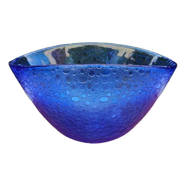 Cobalt Glass Plate by Hadeland Glassworks, 1970s For Sale