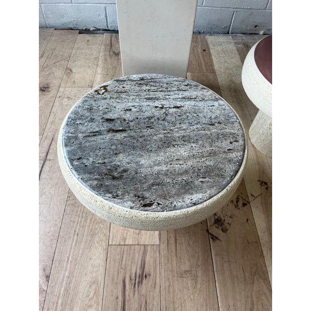 1980s Postmodern Mactan Stone and Marble Tables, Set of 3 For Sale In New York - Image 6 of 12