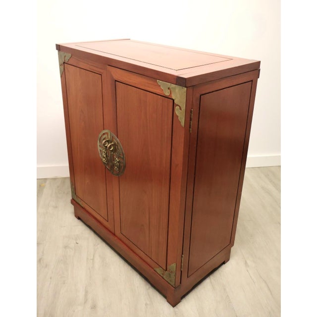 1960s 1960s George Zee Teak and Brass Flip-Top Cocktail Bar Cabinet For Sale - Image 5 of 16