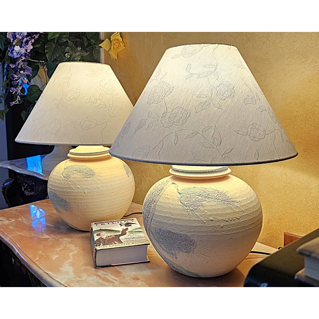 1980s Vintage 1980s Postmodern Sculptural Ceramic Table Lamps – a Pair For Sale - Image 5 of 18