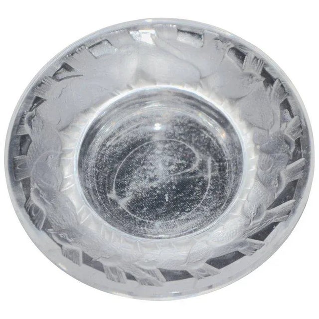 Transparent Lalique Irene Circle of Birds Clear and Satin Crystal Pin Dish For Sale - Image 8 of 8