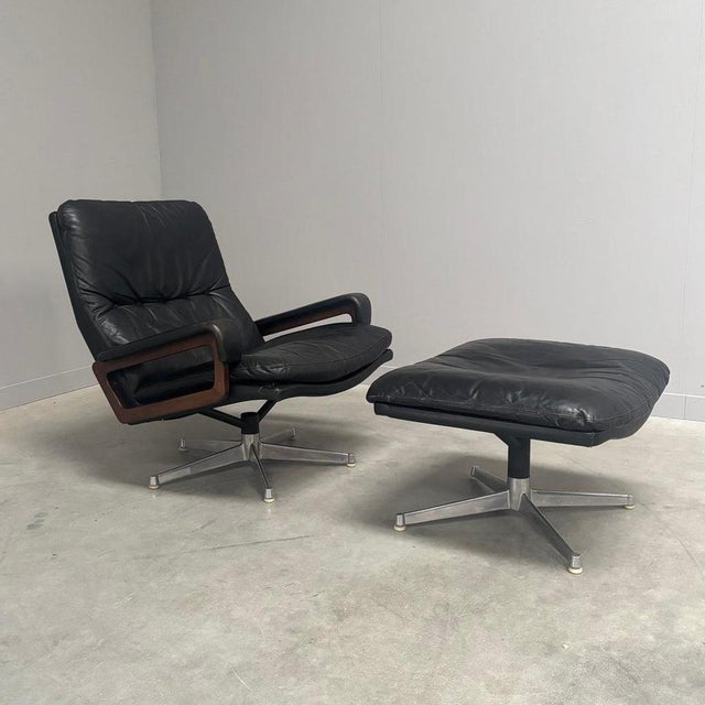 Set of King Chair and Ottoman from Strässle, 1960s For Sale - Image 4 of 15