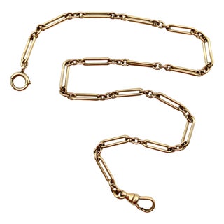Art Deco 12k Gold-Filled Pocket Watch Chain For Sale