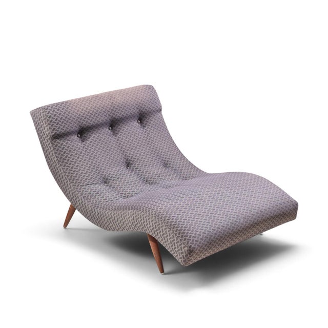 Adrian Pearsall for Craft Associates Mid Century Walnut Wave Chaise For Sale - Image 9 of 9