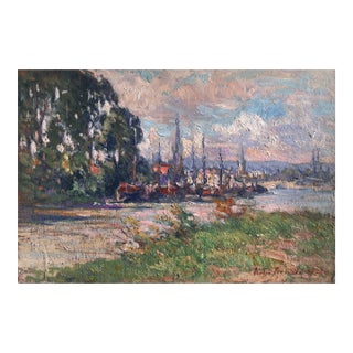 'View of Rouen' by André Prévot-Valéri, French Impressionist, Paris Salon, Prix Rosa-Bonheur, Benezit For Sale