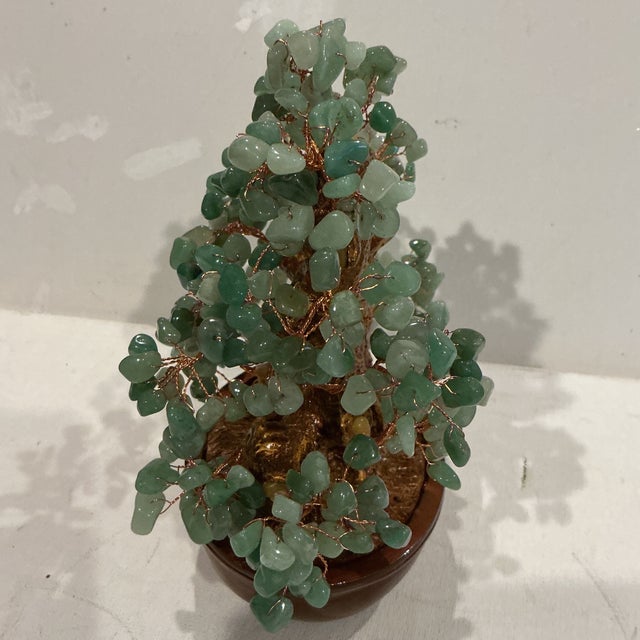 Brutalist Kalifano Gemstone 8.25 Inch Bonsai Tree of Life Sculpture -Aventurine Green-New For Sale - Image 3 of 7