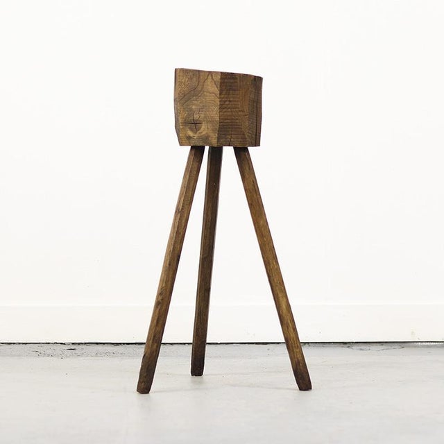 Primitive Wabi Sabi Farmhouse Rustic Chopping Block / Pedestal For Sale - Image 11 of 11