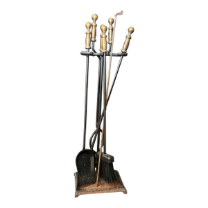 5 Piece Iron Fire Place Companion Set