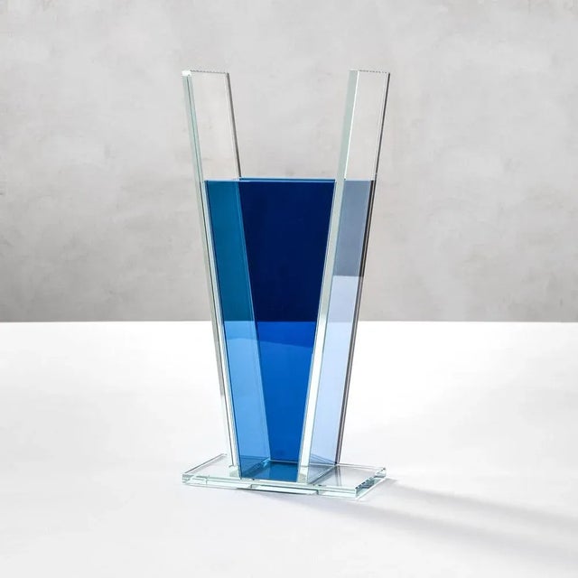 Blue Azzurro Vase in Colored Glass by Ettore Sottsass for RSVP, 2000s For Sale - Image 8 of 8