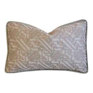 Italian Mariano Fortuny Simboli Accent Feather/Down Pillow 15" X 9" For Sale