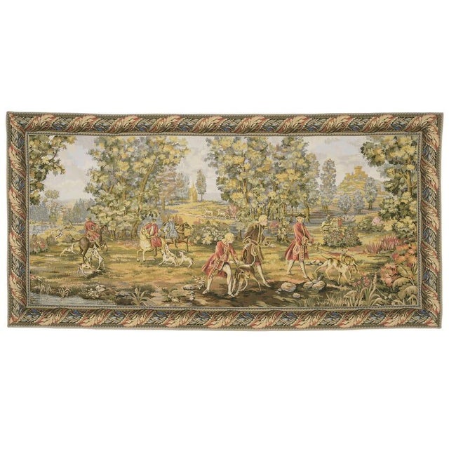 This tapestry is after a design by the famous French painter, J. B Oudry (1686-1755), and inspired by the noble pastime of...