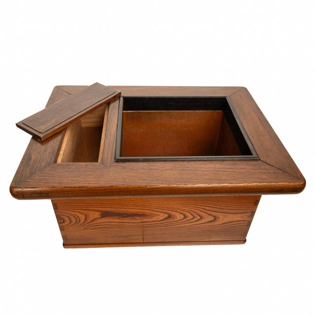 Antique Japanese Meiji Period Keyaki Wood & Copper Hibachi Brazier Table 1890 For Sale - Image 11 of 13