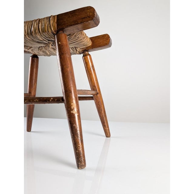 Rustic Wooden and Rush Tajo Stool, Spain, 1940s For Sale - Image 13 of 18