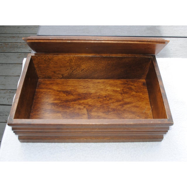 Art Nouveau Antique Walnut Carved Keepsake Presentation Box With Dragons For Sale - Image 3 of 7
