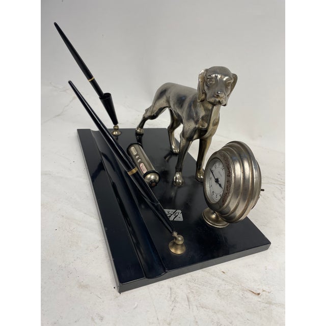 Antique Pen Holder with Calendar and Clock, 1920s For Sale - Image 9 of 13