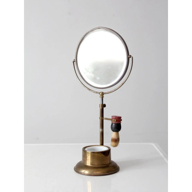 Antique Brass Shaving Mirror Set For Sale - Image 13 of 13