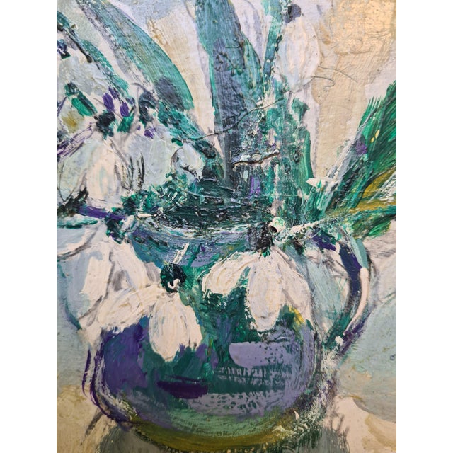 Snowdrops Still Life, 1990s, Oil on Board, Framed For Sale - Image 3 of 9