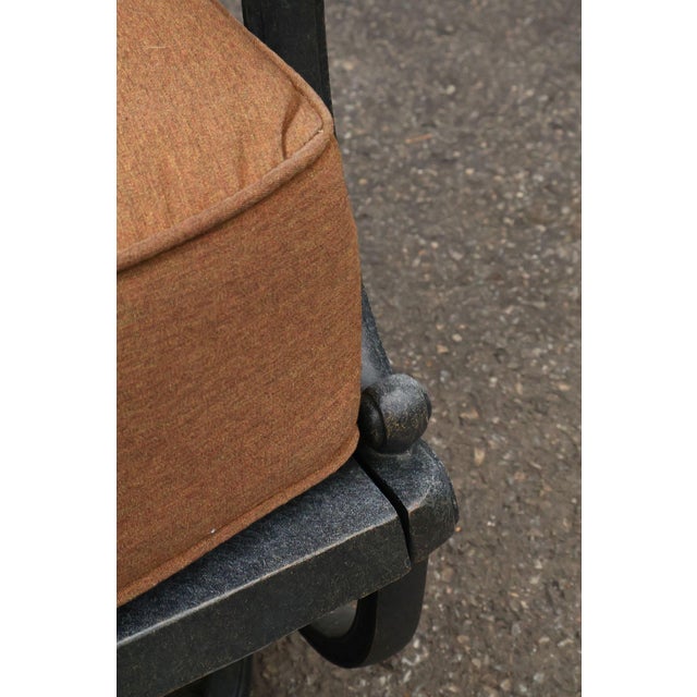 Cast Aluminum Pair Of Outdoor Swivel Lounge Chairs With Cushions For Sale - Image 14 of 18