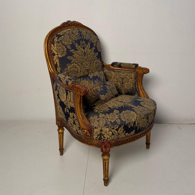 French Baroque Louis XVI Style Armchair For Sale - Image 10 of 10