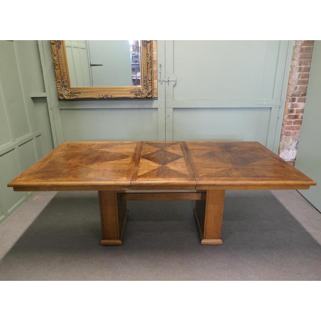 Mid-Century Art Deco Style Burr Walnut Dining Table, 1960 For Sale - Image 3 of 9