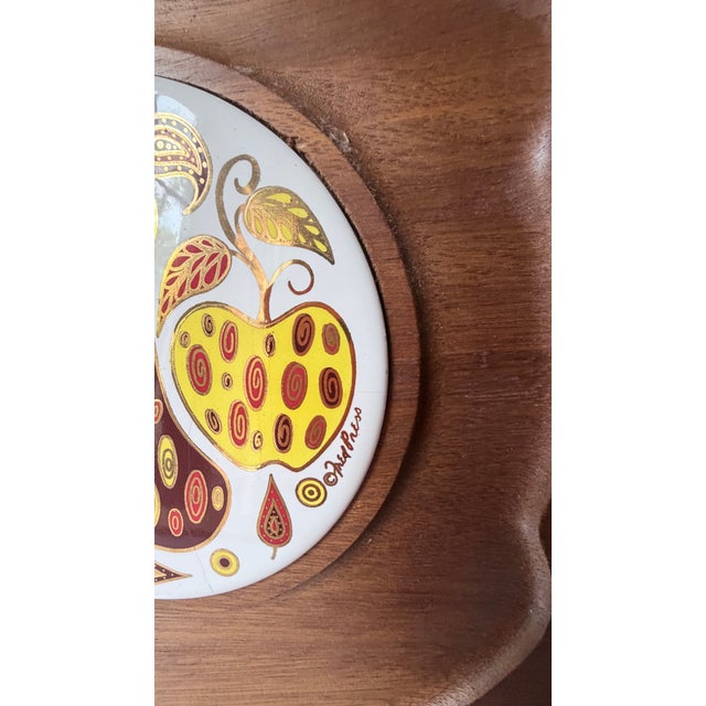 Vintage Fred Press Mid-Century Modern Wooden Serving Tray and Cheese Board For Sale In Greensboro - Image 6 of 13