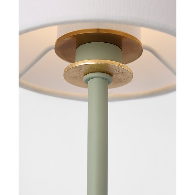 Julie Neill for Visual Comfort Signature Lucia 21" Cordless Sconce in Celadon and Crystal with Linen Shade For Sale - Image 14 of 14