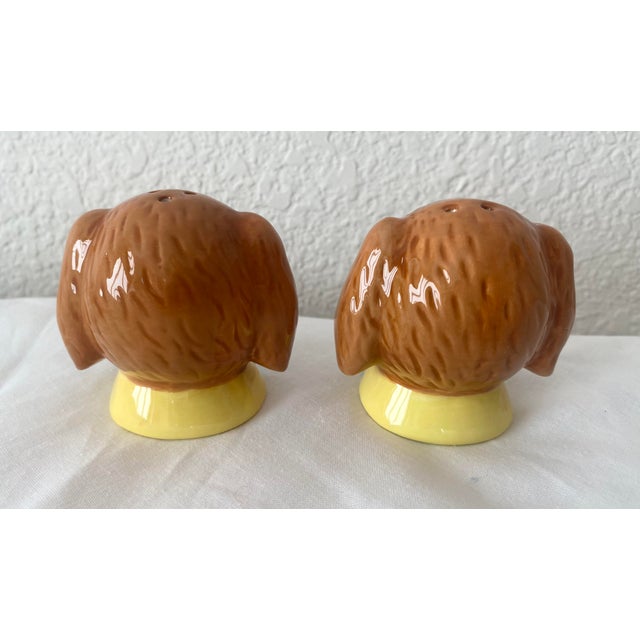 Ceramic Whimsical Adorable Bunny Salt and Pepper Shakers Mint Condition. For Sale - Image 7 of 11