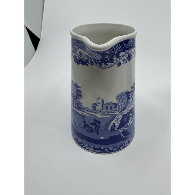 Mid-Century Modern Vintage Mid-Century Modern Spode Blue Italian 8 Oz Windsor Jugs - Set of 2 For Sale - Image 3 of 4