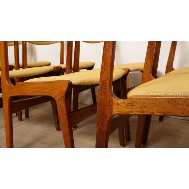 Dining Chairs with Armrests in Rosewood, Set of 8 For Sale - Image 10 of 12