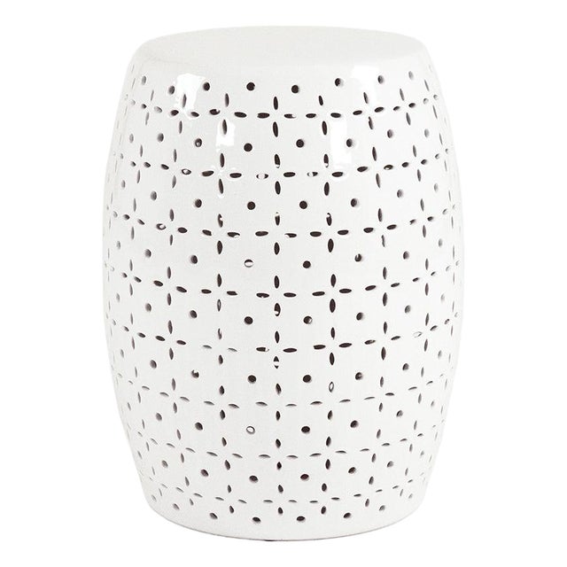 Lovell White Garden Stool For Sale