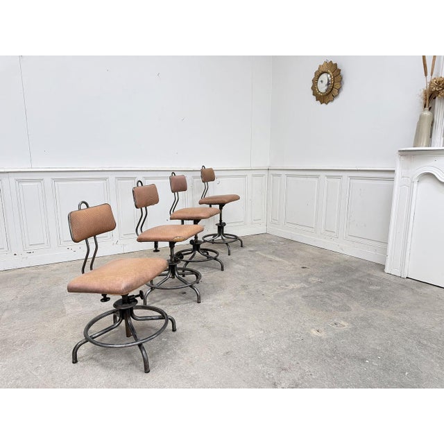 Industrial Vintage Flambo Workshop Chairs from Flambo, 1950s, Set of 4 For Sale - Image 3 of 9