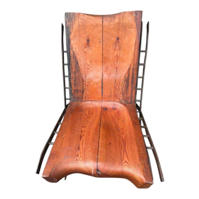Industrial 1970s Custom Brutalist Lounge Chair & Ottoman by Joshua Height- Set of 2 For Sale - Image 3 of 6