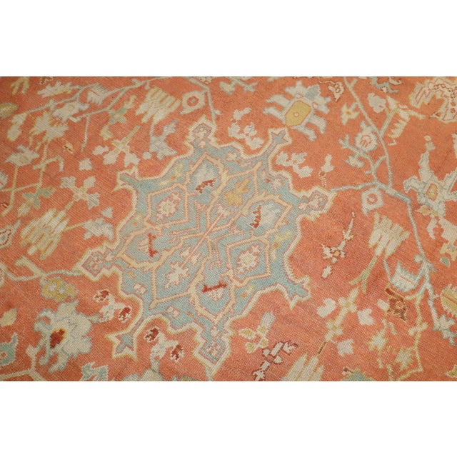 Contemporary Large Orange Antique Oushak Rug For Sale - Image 3 of 18