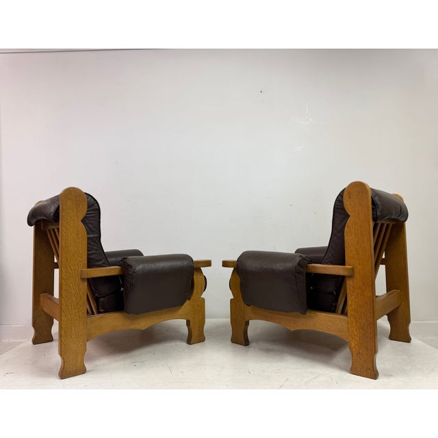 Brutalist Oak Armchairs, 1960s, Set of 2 For Sale - Image 10 of 18