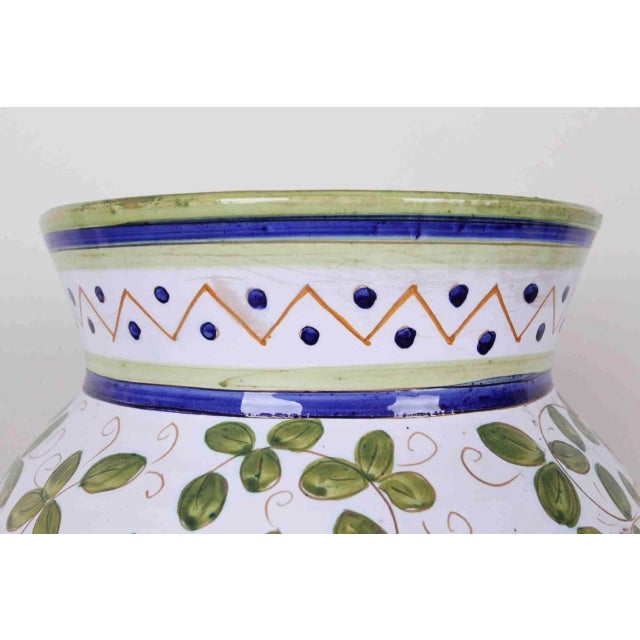 Large Vintage Italian Vase in Stoneware, Deruta, Italy, 1985 For Sale - Image 3 of 7